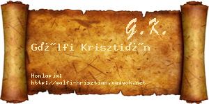 Gálfi Krisztián névjegykártya